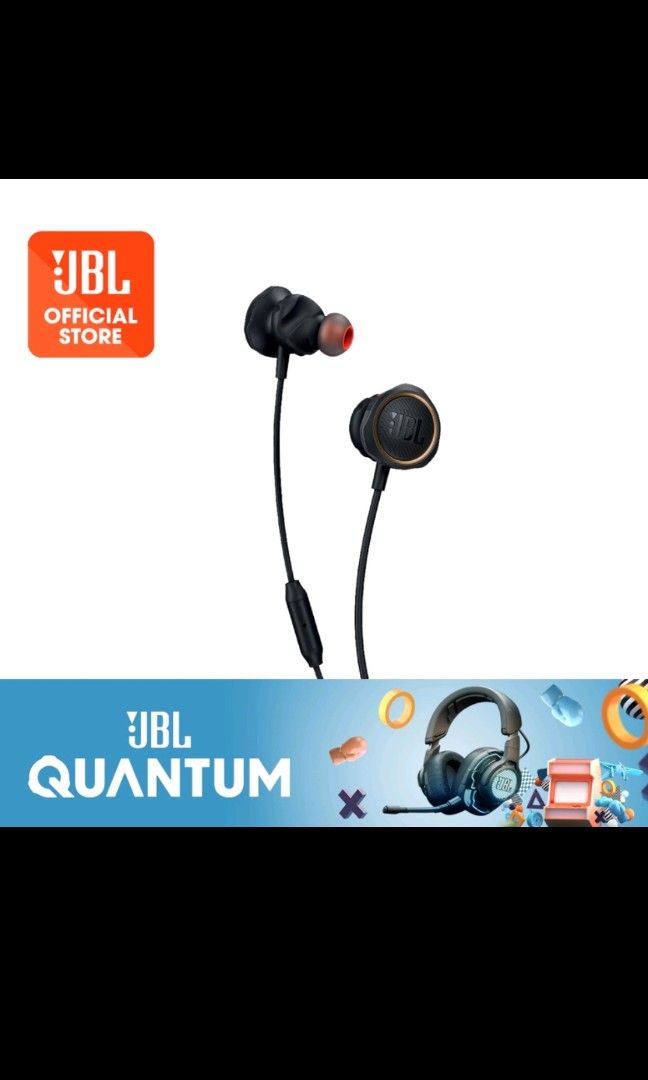JBL Quantum 50 Wired inear gaming headset with volume slider and mic