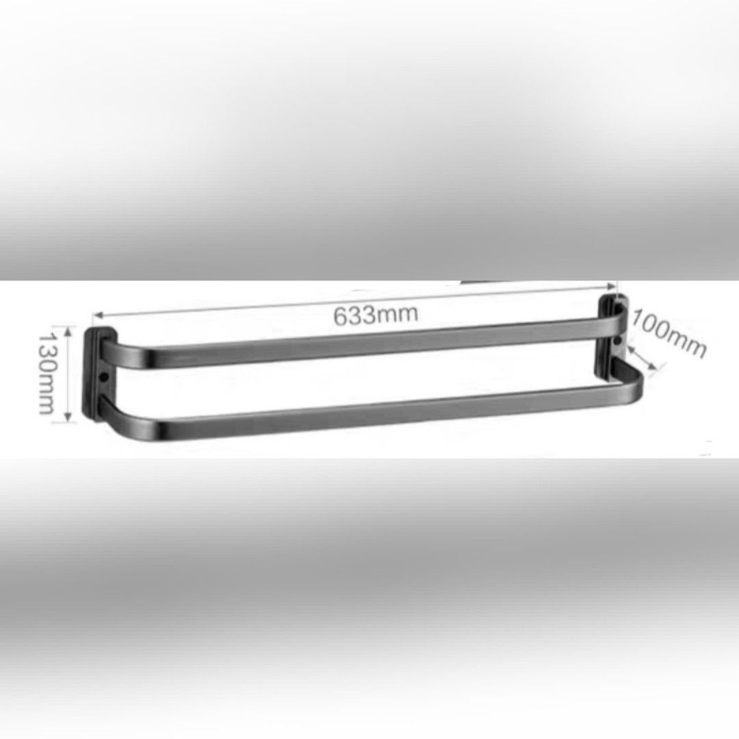 Jomoo Matte Black Towel Rack Single/Double Rail, Furniture & Home