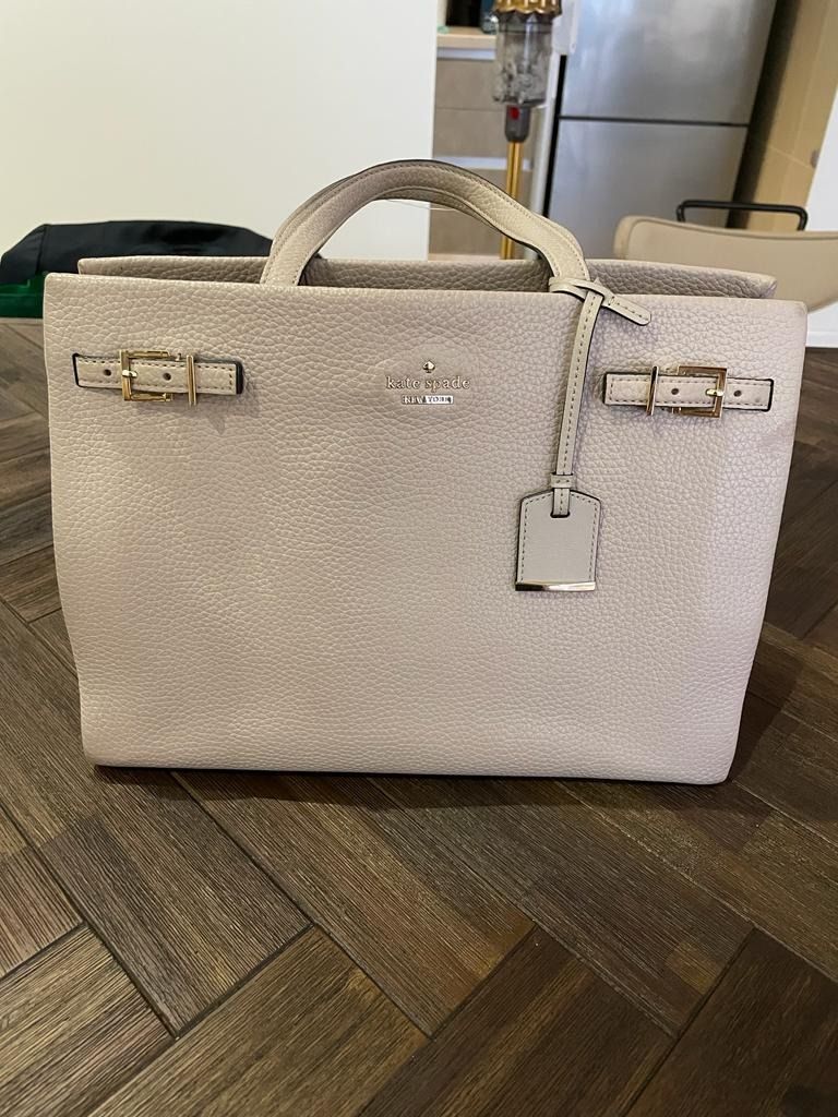 Kate Spade Beige Handbag (Original), Luxury, Bags & Wallets on Carousell