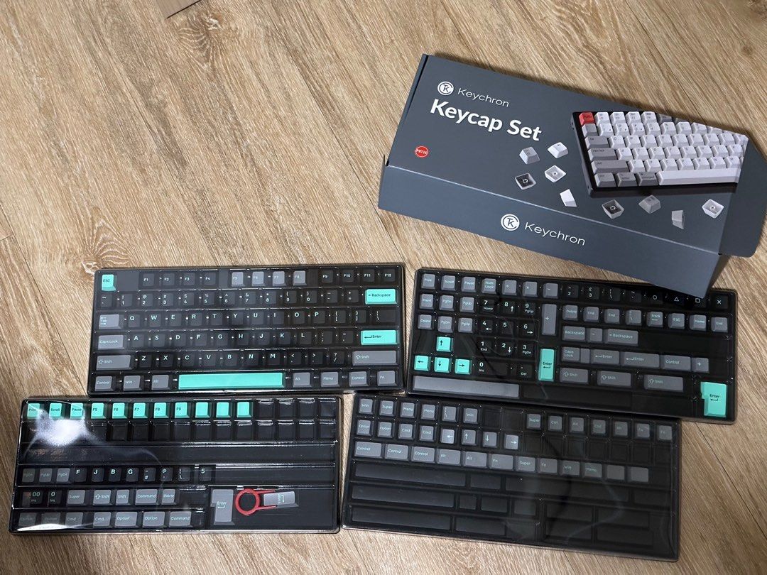 Keychron Hacker Mint Double Shot PBT Cherry Profile Keycaps, Computers & Tech, Parts