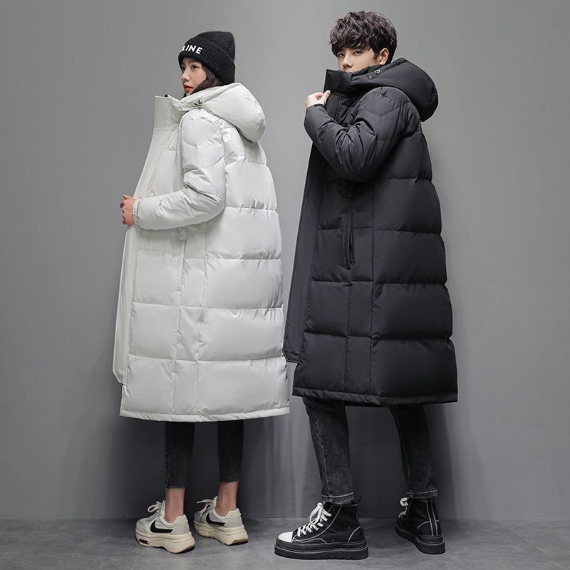 Korean Designed and Made Long Down UNISEX Jacket for Men and Women  Thickened Winter Fashion Coat Student School Uniform Warm Keeping Work Down  Jacket