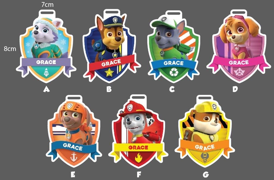 Paw patrol luggage store tag