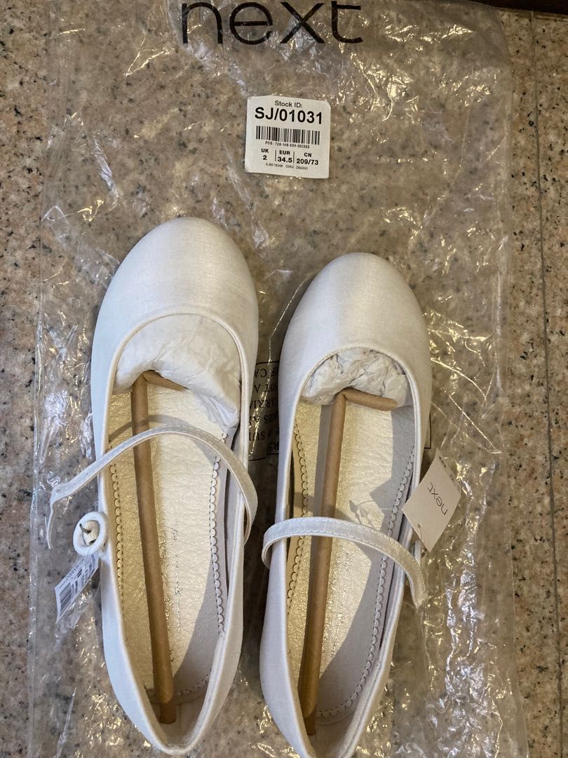 NEW Girls White Satin Heeled Bridesmaid Shoes Babies Kids