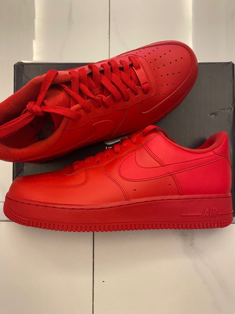 Nike air force 1 low lv8 triple red Men s Fashion Footwear