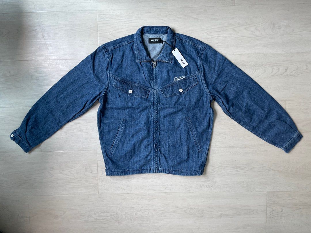 PALACE DENIM ZIP FUNNEL MID WASH LARGE Men s Fashion Coats