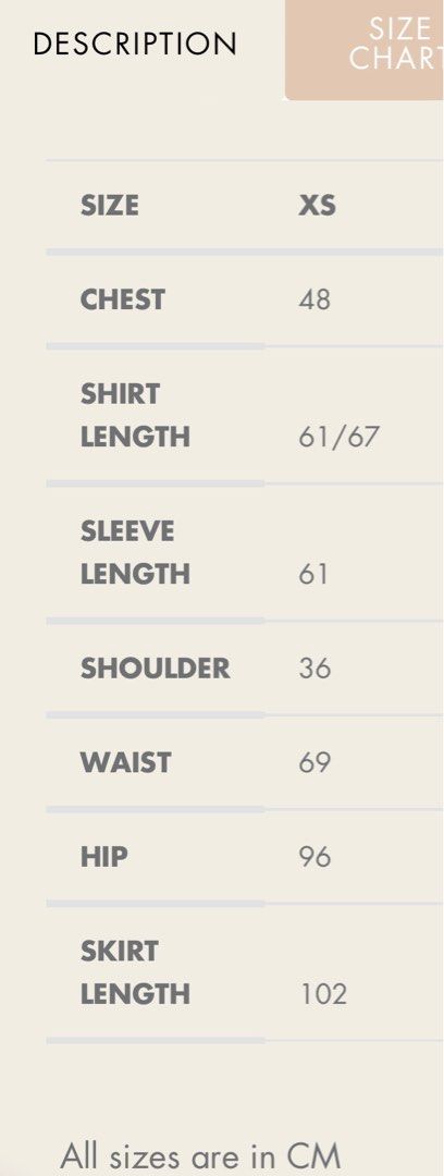 Urban republic best sale size chart