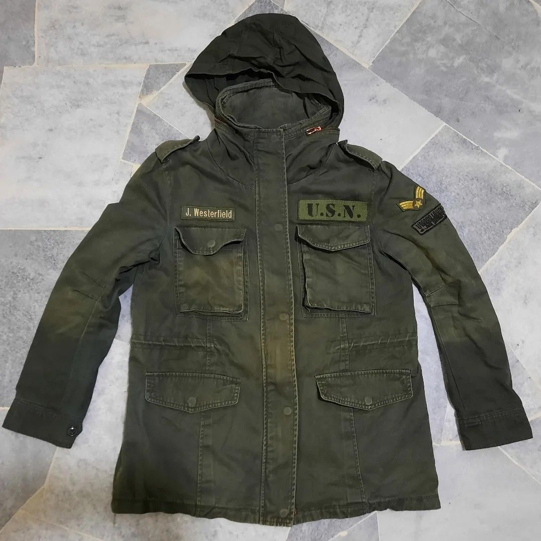 Plastic Island army jacket Size M