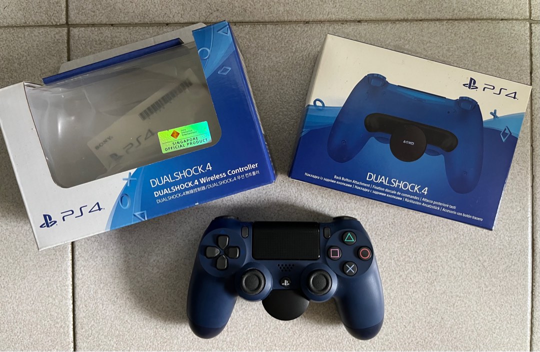 PlayStation Dualshock 4 (Midnight Blue) Controller+Back Button