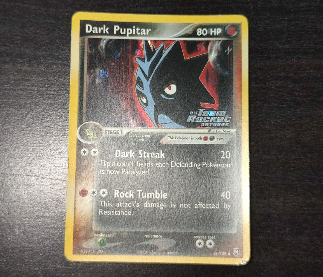Pokemon Dark Pupitar 41/109 EX Team Rocket Returns, Hobbies & Toys, Toys & Games on Carousell Pokemon Dark Pupitar 41/109 EX Team Rocket Returns, Hobbies & Toys, Toys & Games on Carousell
