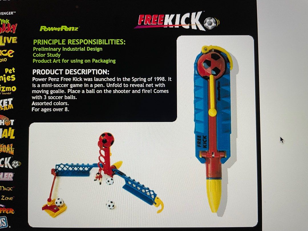 POWER PENZ RIM SHOT - YES GEAR FREE KICK RED ACTION VINTAGE 90'S SEALED ...