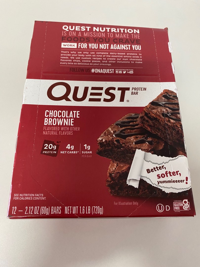 Quest chocolate protein bar, Health & Nutrition, Health Supplements