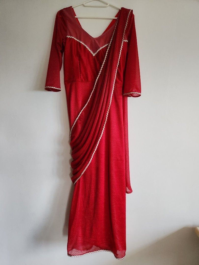 Red party wear dress top