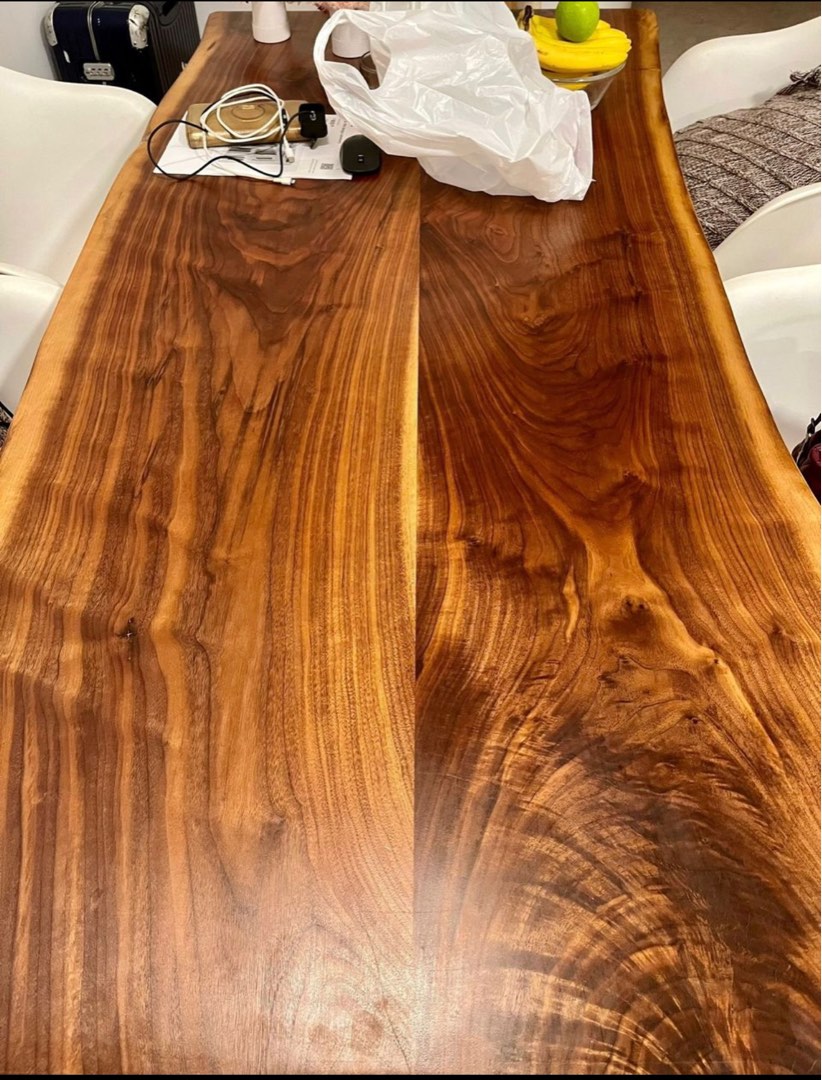 Selling Beautiful Bookmatched Grey & Sanders Dining Table, Furniture