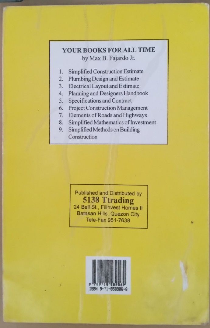 Simplified Methods on Building Construction Max B. Fajardo Jr., Hobbies ...