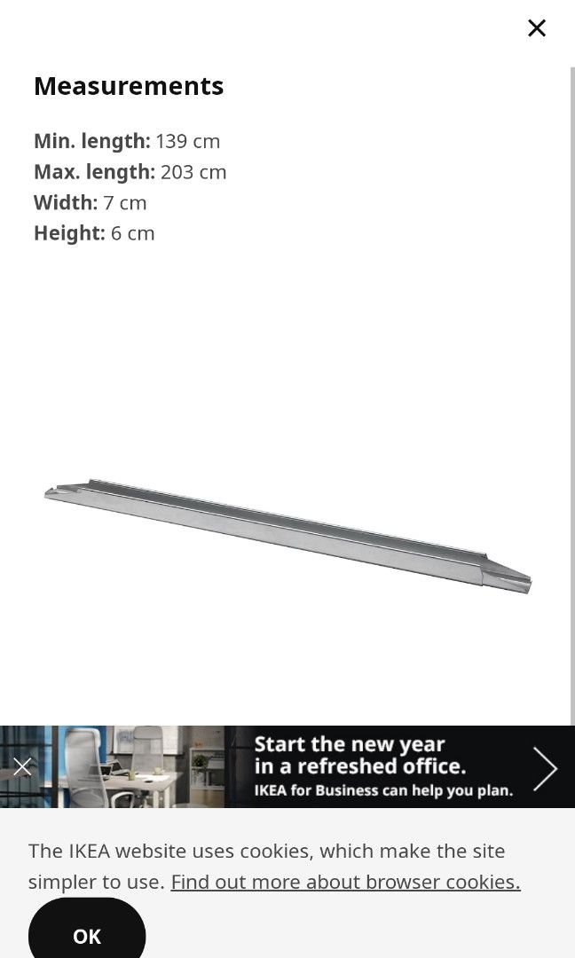 SKORVA Midbeam, galvanised, Furniture & Home Living, Furniture, Bed