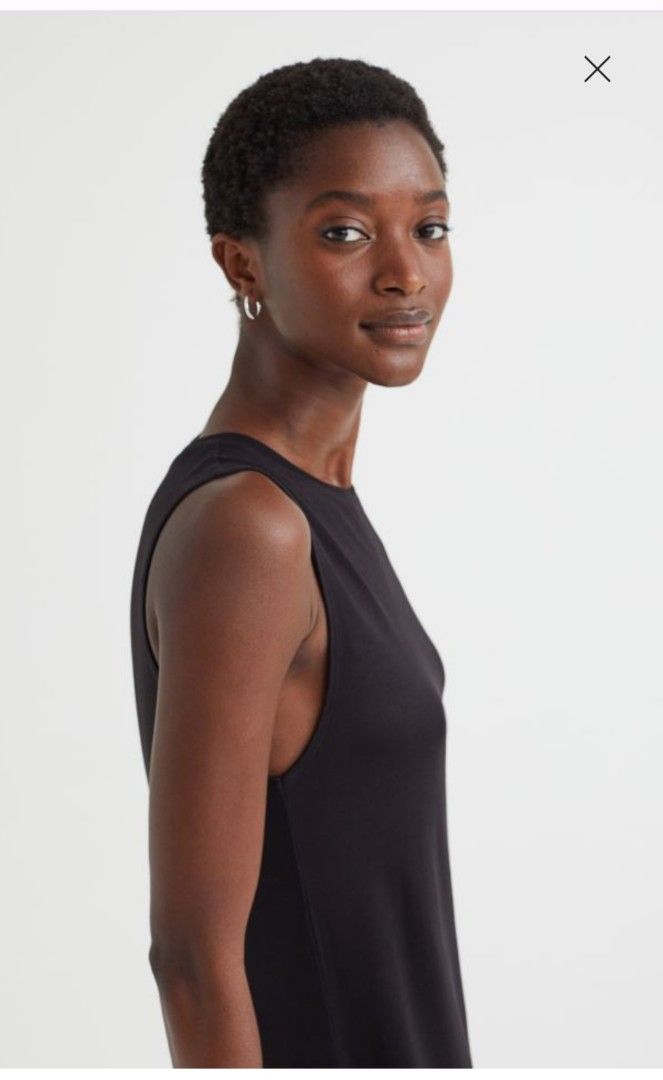 H&m black sleeveless dress on sale