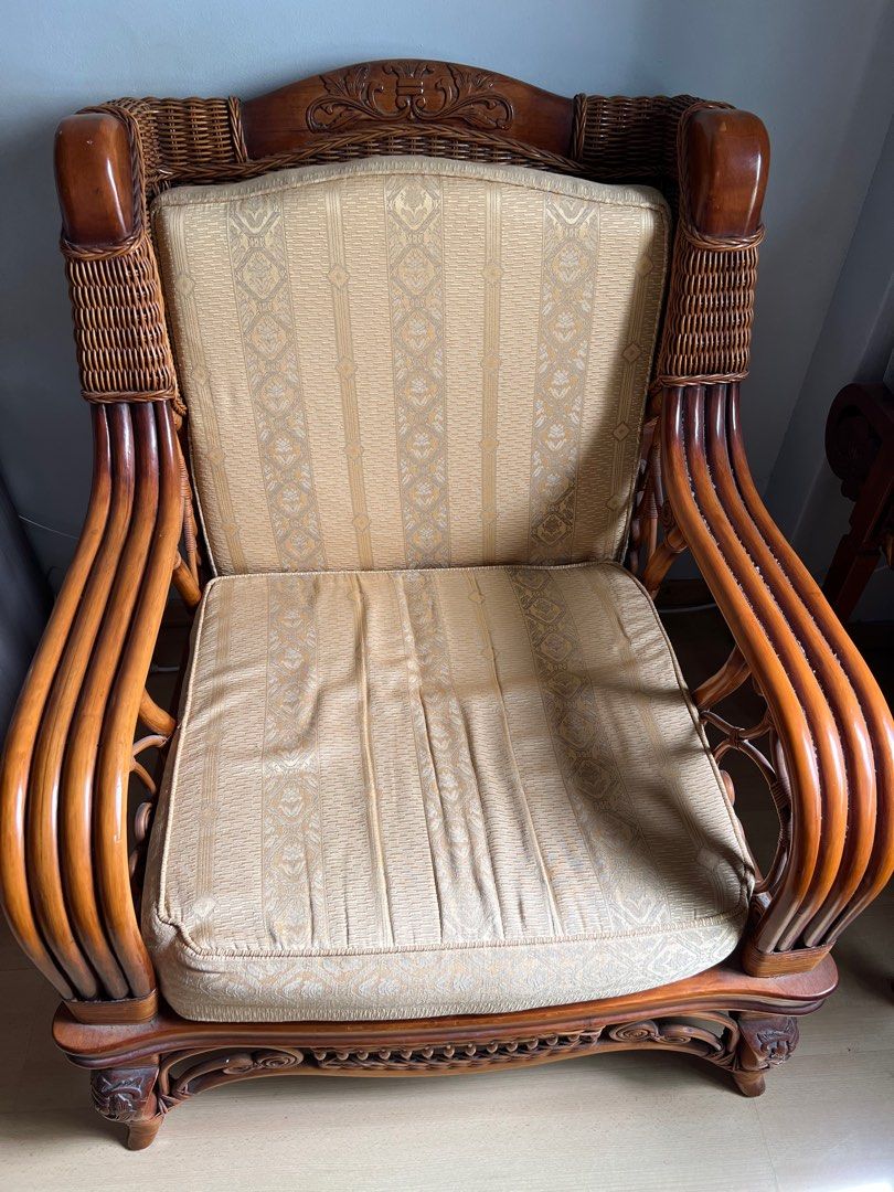 Sofa set 3+2+1 Chinese style retro wooden sofa, Furniture & Home Living