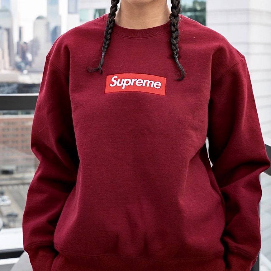 Supreme Box Logo Crewneck Cardinal Supreme Box Logo Crewneck