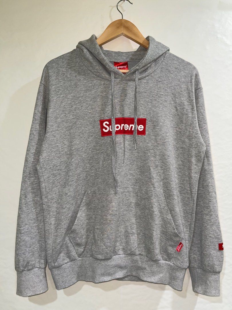 Fake grey supreme hoodie store