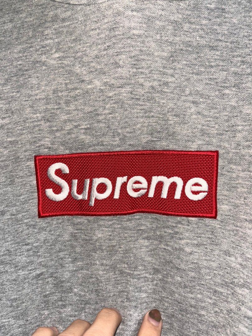 Fake grey outlet supreme hoodie