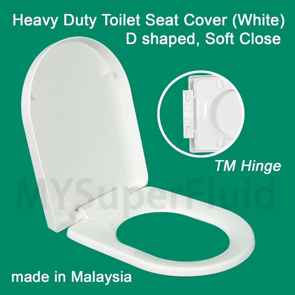 Toilet Seat Cover D Shape Heavy Duty Soft Close (TM Hinge), Furniture & Home Living, Bathroom