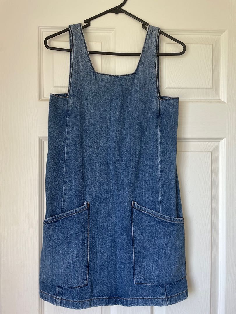 Topshop denim pinafore dress on sale