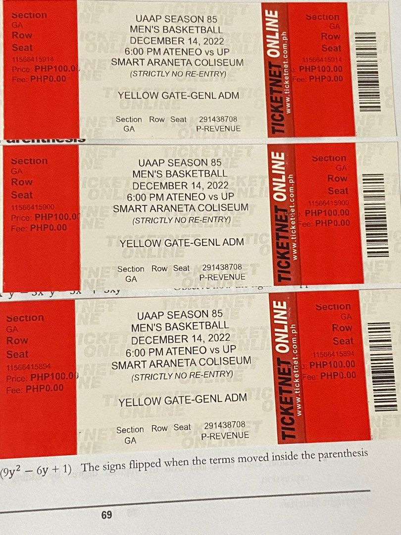 UAAP Ticket GEN AD Season 85, Tickets & Vouchers, Event Tickets on