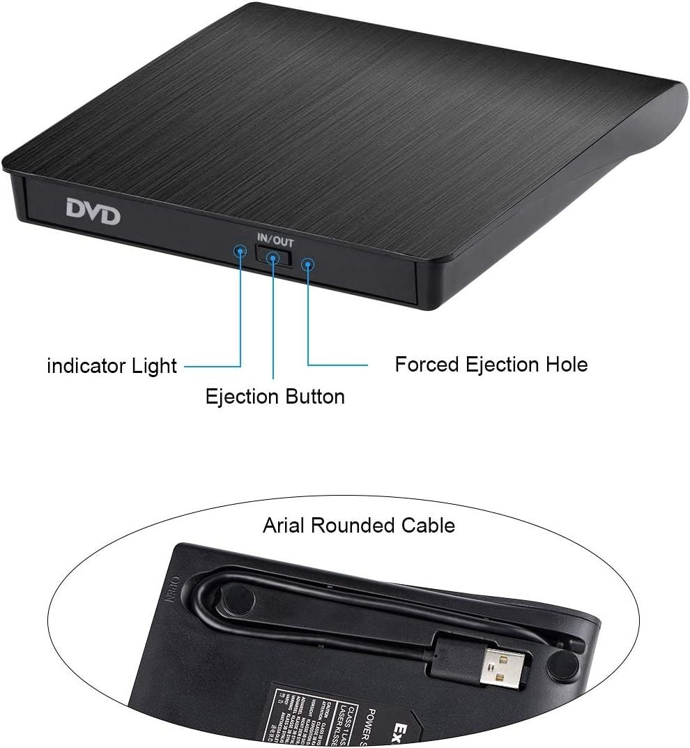 USB 3.0/2 in 1 DVD/CD Burner and Reader External DVD/CD Superdrive Plug