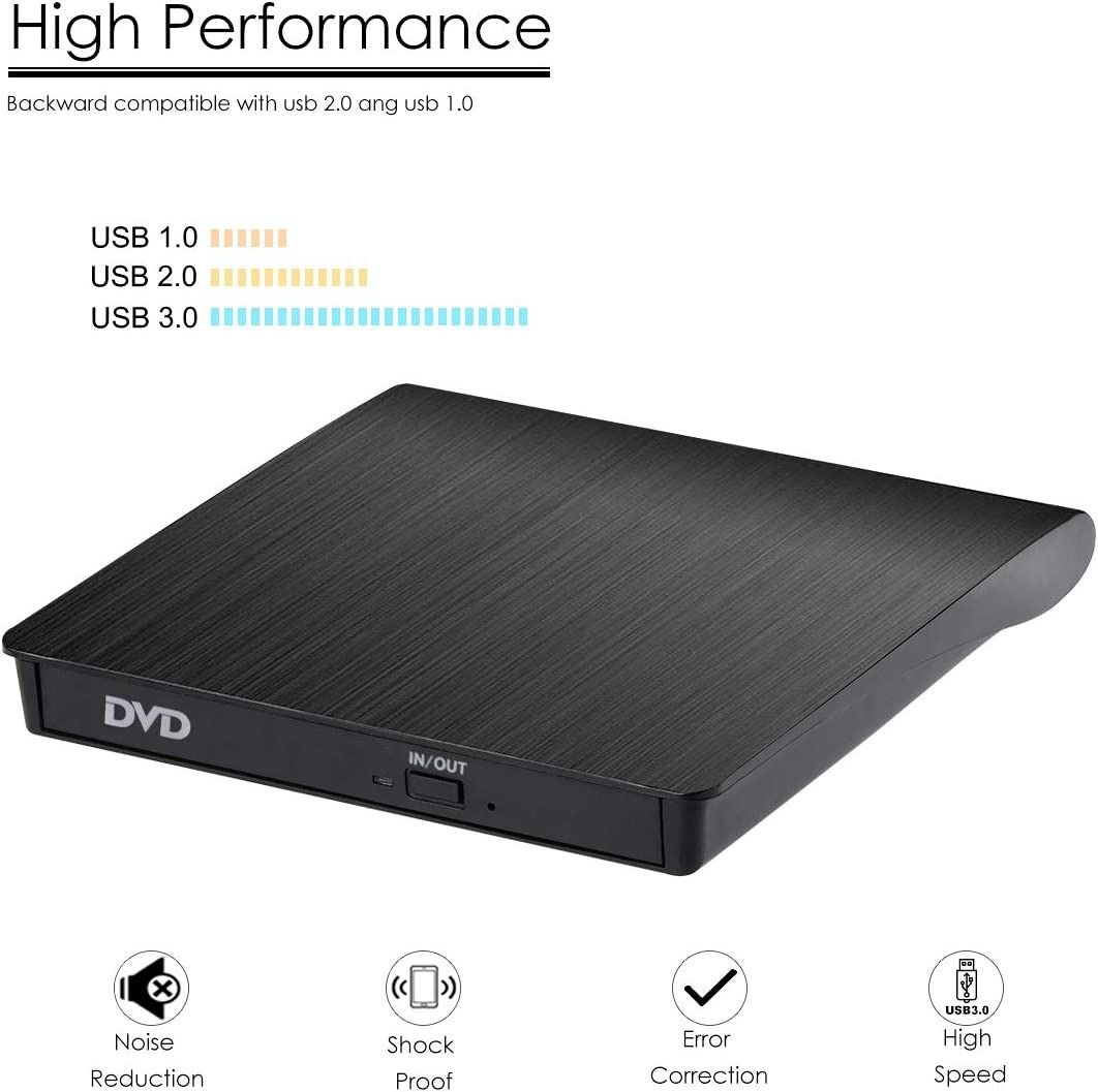 USB 3.0/2 in 1 DVD/CD Burner and Reader External DVD/CD Superdrive Plug