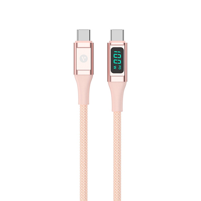 Valore PD100W USBC Charging Cable with Digital Display (MA59) Pink