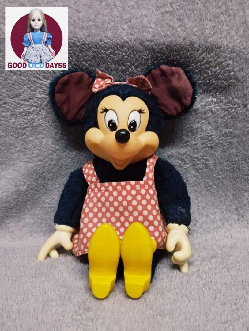 Vintage 1970s Applause Disney Minnie Mouse Doll Rubber Face & Shoes ...