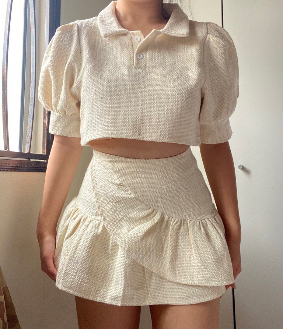 Chanel inspired White skirt set