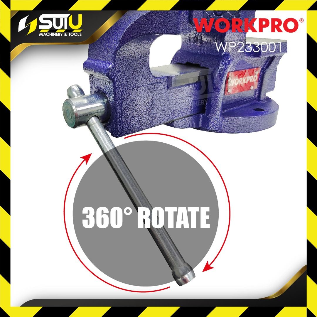 WORKPRO WP233001 4" / 100MM Bench Vise, Furniture & Home Living, Home