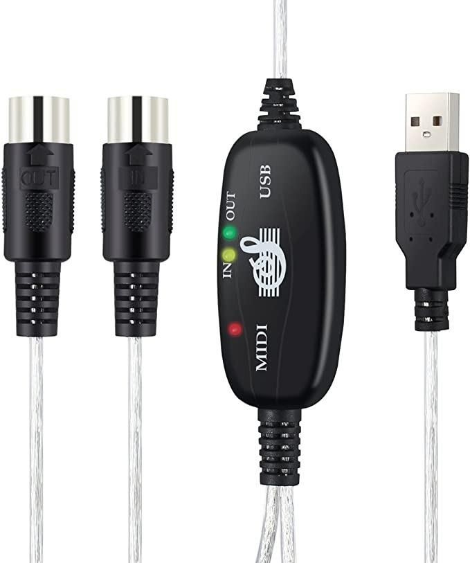 Y84 USB MIDI Adapter 6Ft 2M USB to MIDI Interface Cable Adapter