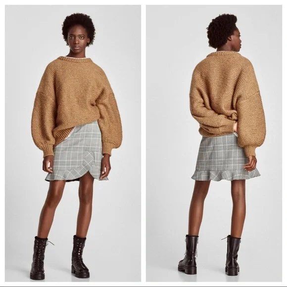 Plaid store skirt zara
