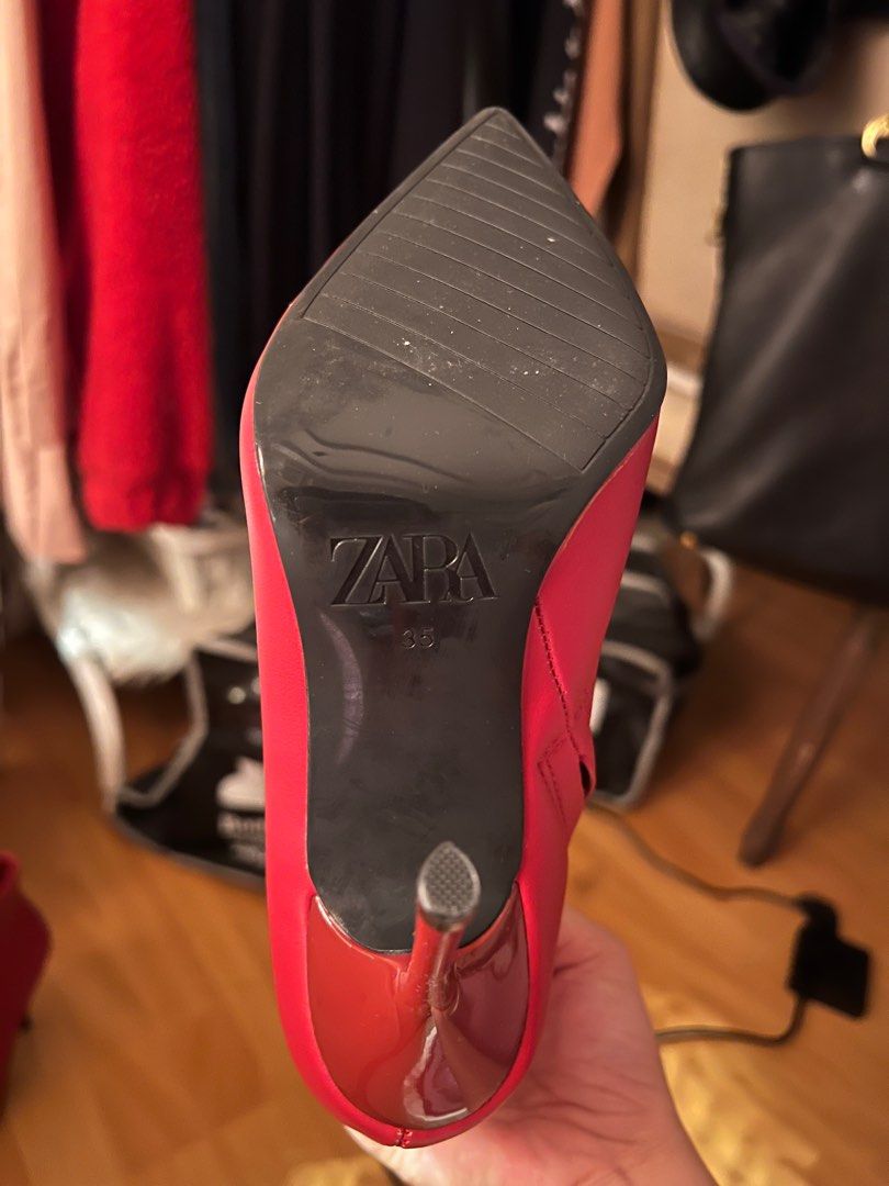 Red ankle boots zara sale