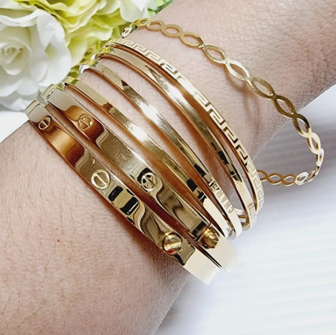 18k Saudi Gold Bangles, Women's Fashion, Jewelry & Organisers ...