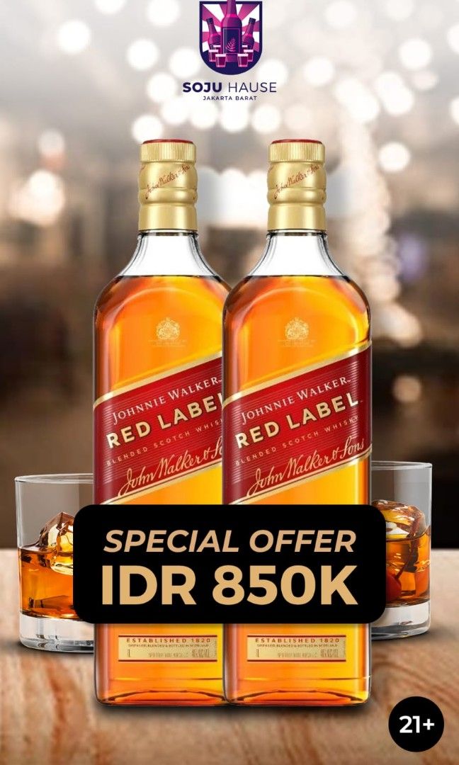 PROMO 2 Botol JOHNNIE WALKER JW Red Label, Makanan & Minuman ...