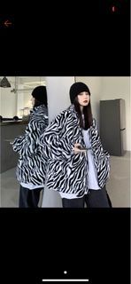 斑馬紋絨毛外套