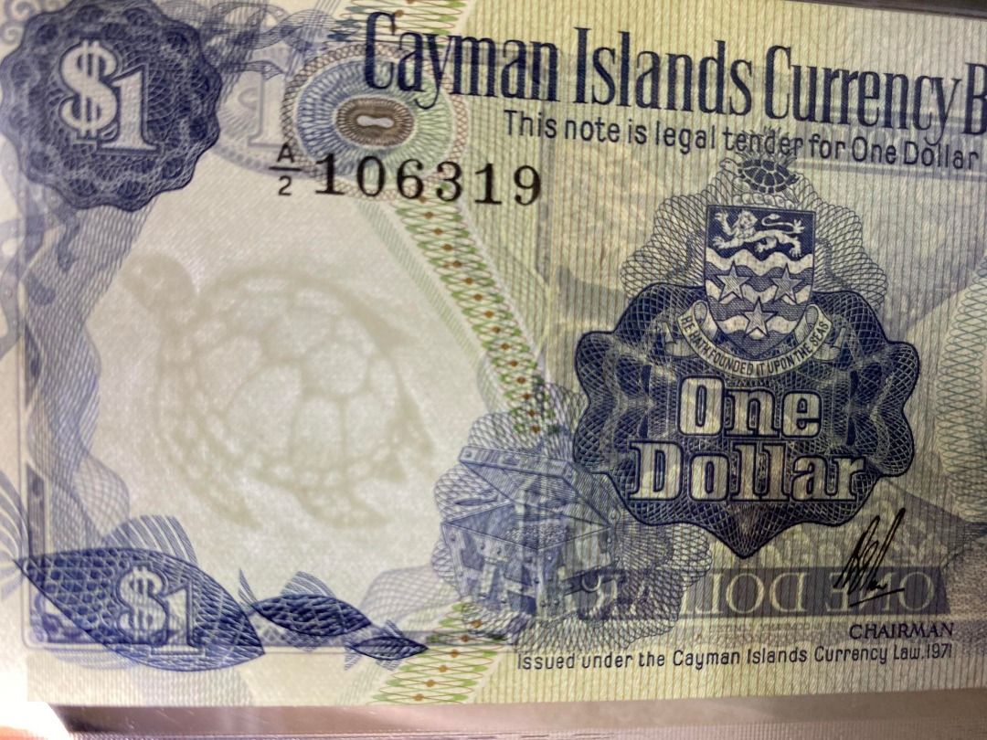 Cayman Islands - CAYMAN ISLANDS 1 DOLLAR L 1971 ND 1972 PMG 30 VF Ascending  Pairs S/N P-1a free shipping via registered air mail