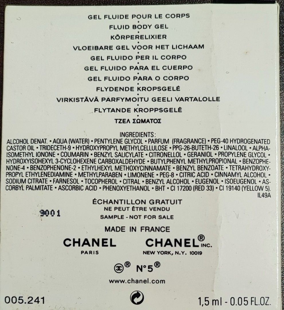 全新 CHANEL N5香水版 1.5ml, 美容＆化妝品, 健康及美容 香水＆香體噴霧 Carousell