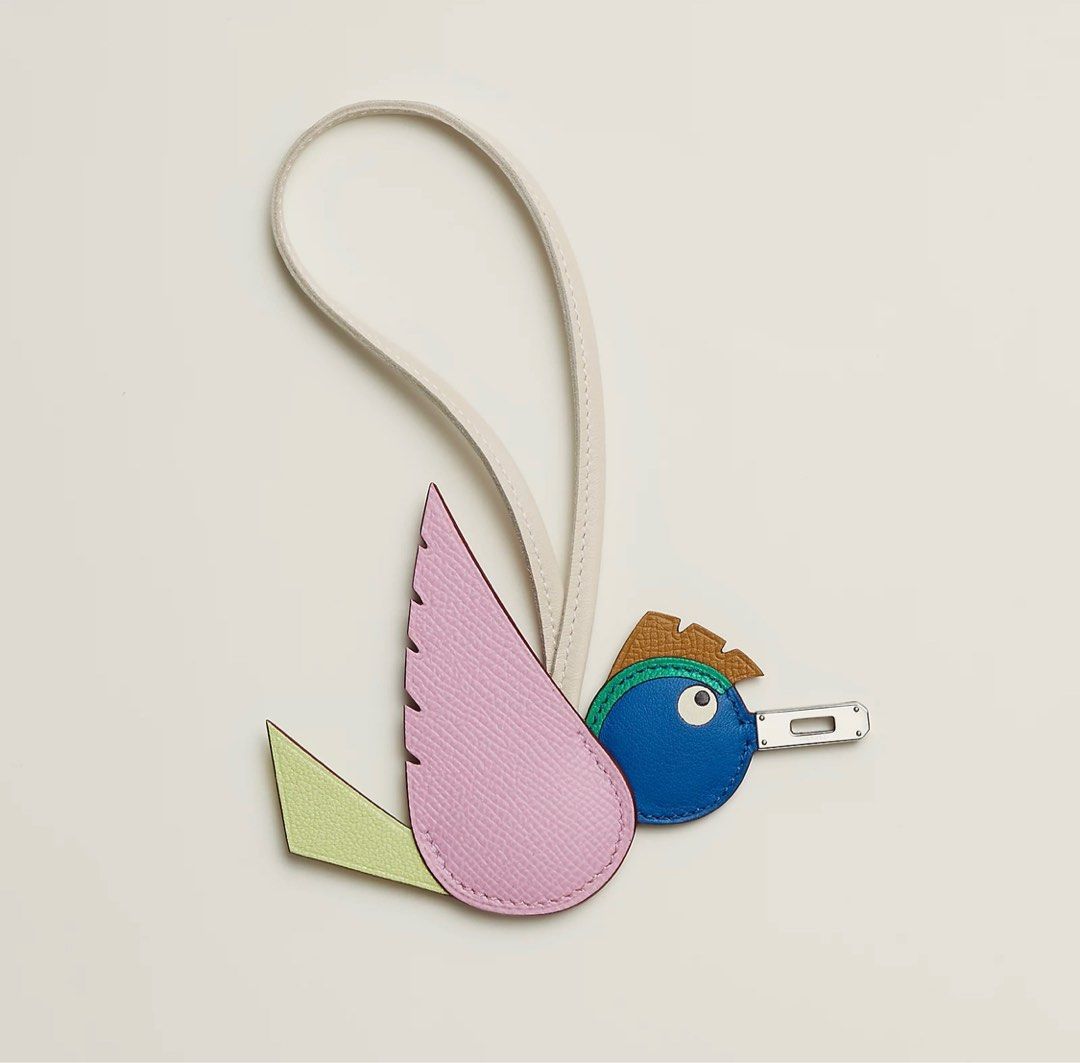 Reserved ✓✓ Hermes Charm Birdy mauve sylvestre 錦葵紫/ gold 金 ...