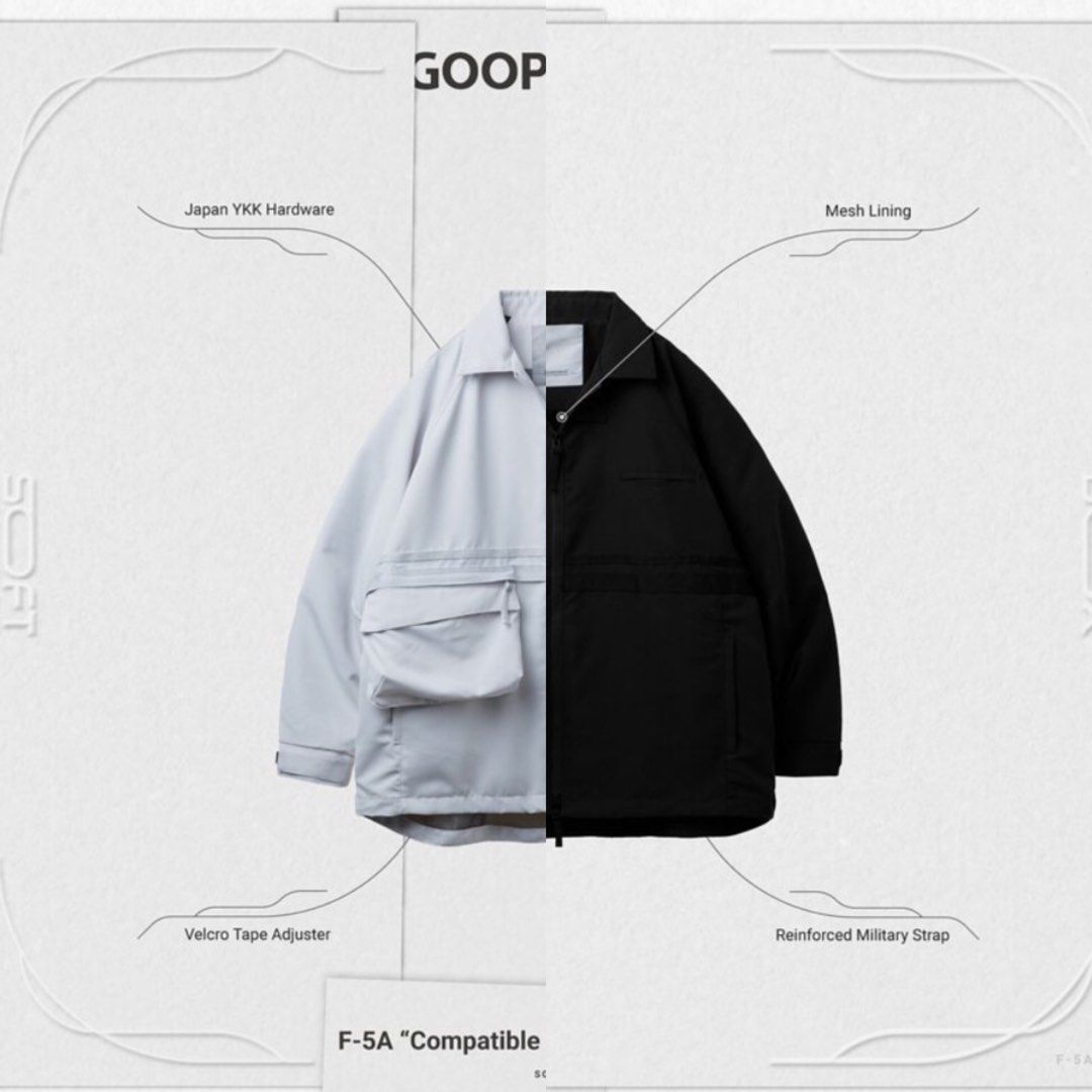 現貨(L-Gray 01 / Black 01) GOOPI GOOPiMADE F-5A “Compatible System” Field  Jacket