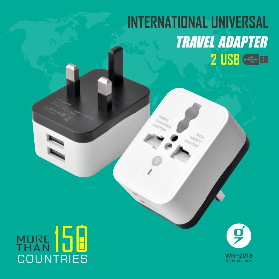 🔥TRAVEL ADAPTER香港英規轉換器三腳雙USB充電器轉換頭, 家庭電器, 轉