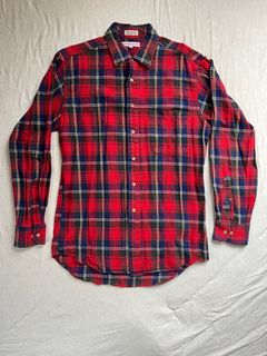 香港製 Vintage 80‘s 格仔 Flannel Shirt ( Sample 版本 )法蘭絨格仔紋恤衫 Size M64239927083650110