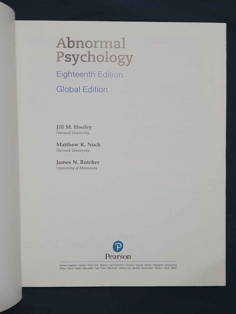 Abnormal Psychology 18th Edition Citation