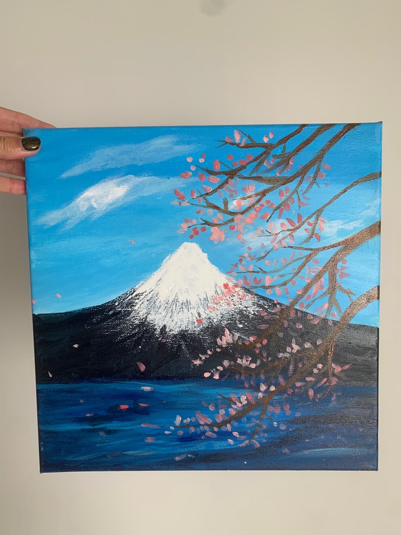 Acrylic painting home decor Mount Fuji oil painting wall decor home