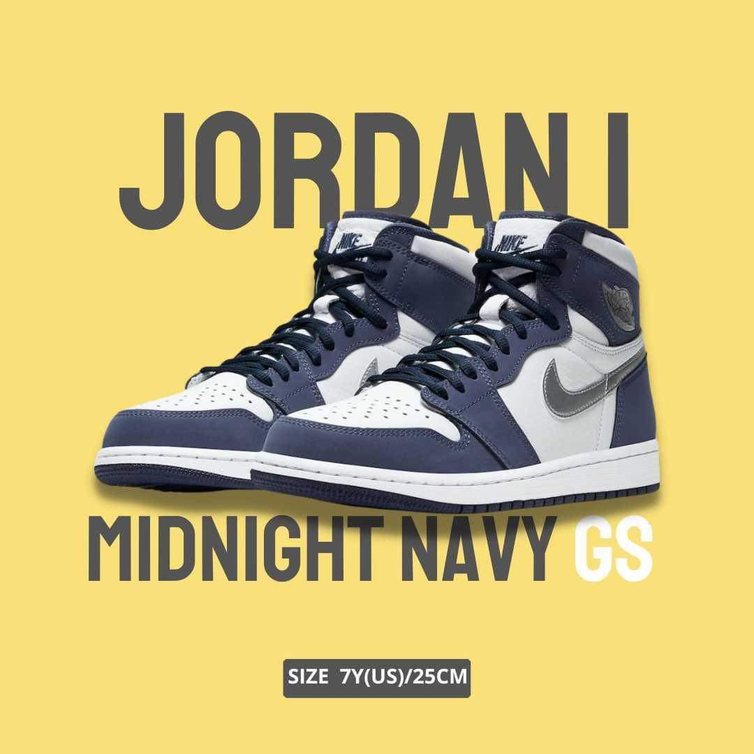 midnight navy jordan 1 gs