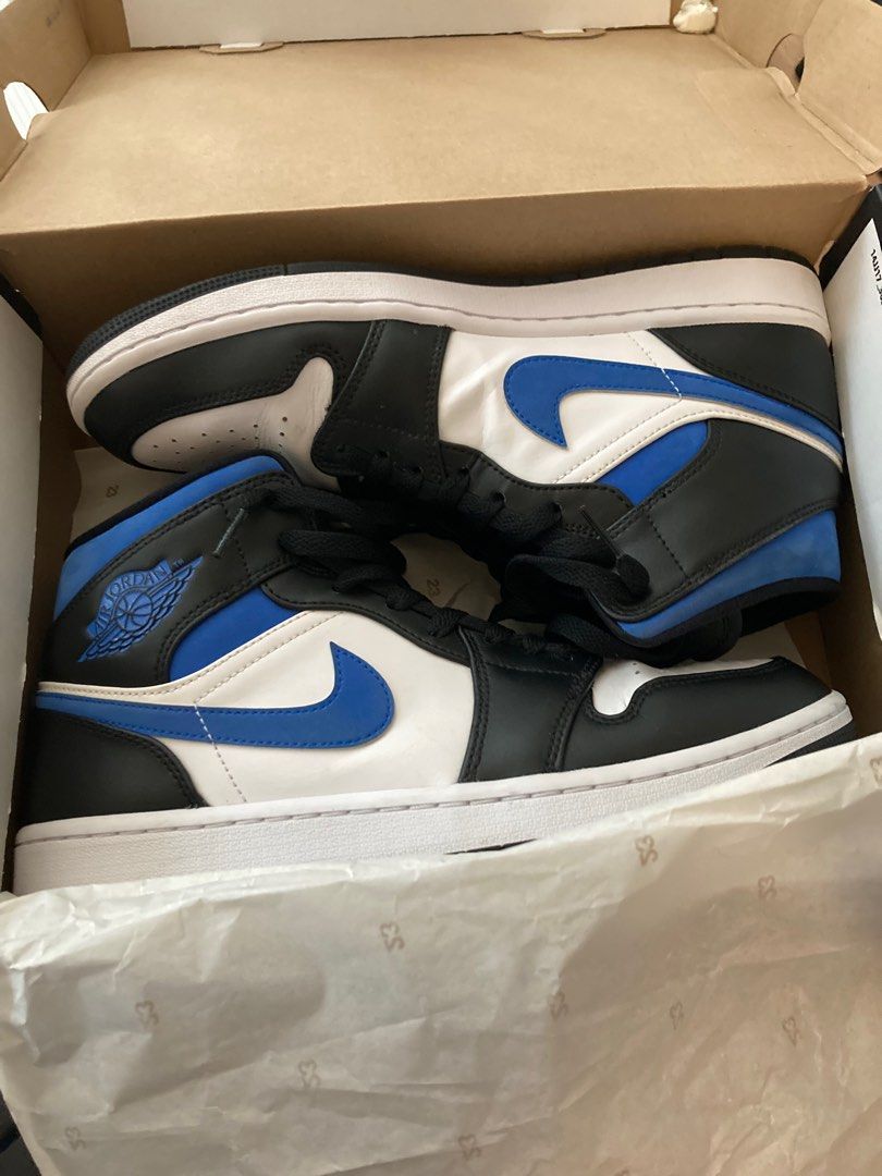 Air Jordan 1 Mid Racer Blue Men s Fashion Footwear Sneakers on