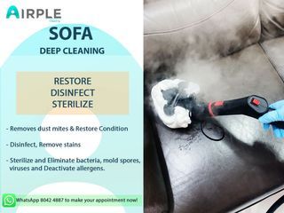 ALLERGIC, BABY, PET & ECO-FRIENDLY DEEP CLEANING FOR LEATHER / FABRIC SOFA